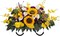 Artificial Cemetery Headstone Flower Saddle – Rose & Sunflower Grave Decoration, Outdoor Memorial Arrangement, Spring Tribute for Loved Ones